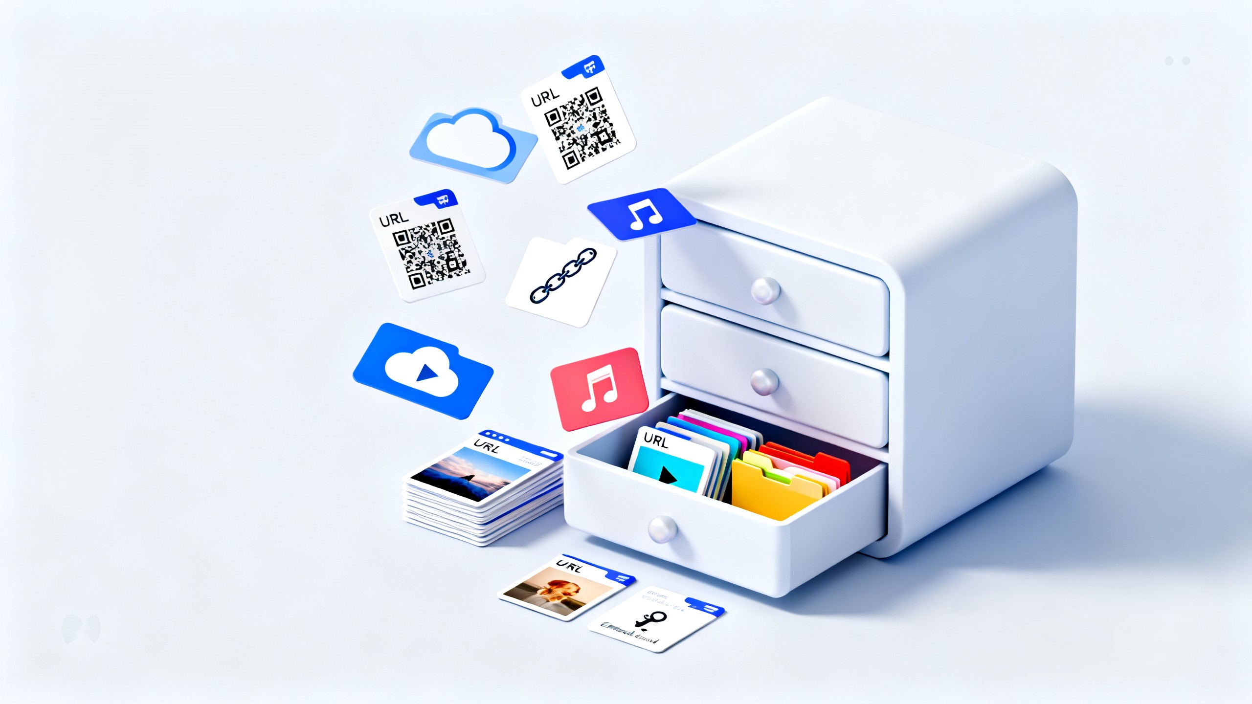 CloZett concept showing scattered web content becoming organized